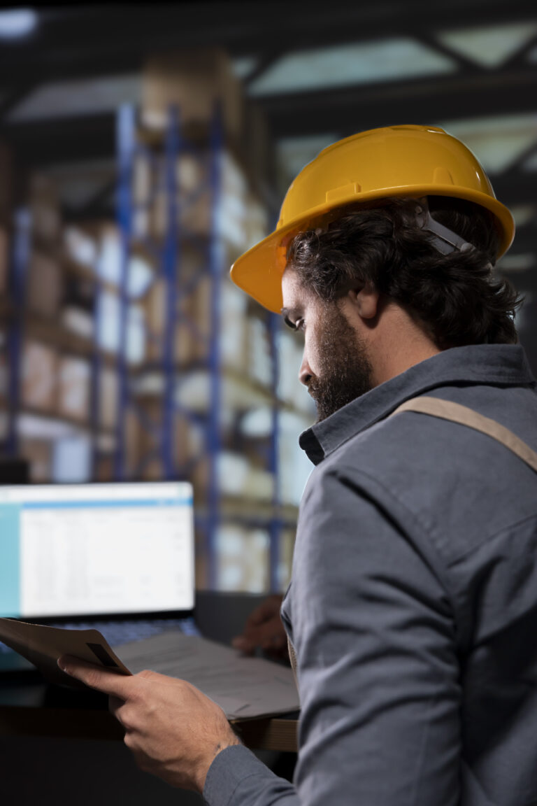manager studying supply chain contracts to provide cargo shipment in time